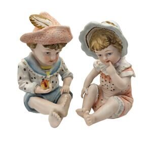 Piano Boy and Girl 6" Andrea by Sadek Porcelain Hand Painted Made in Japan 6162